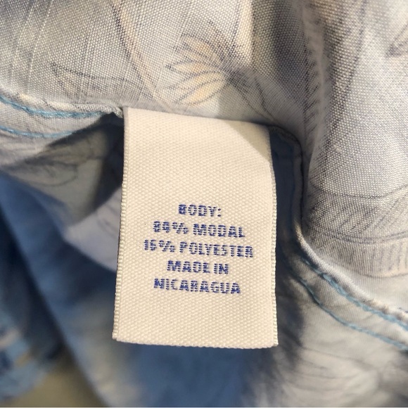 Caribbean Hawaiian Shirt Size 4XB Size Blue Floral Button Up Tuscan Birds,Soft - Picture 8 of 11